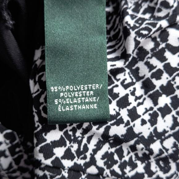 Lauren Ralph Lauren Sheath Dress Black White Size 14 Office Siren Polished - Picture 8 of 9